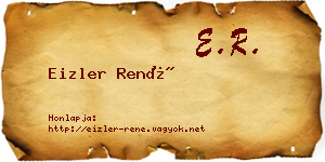 Eizler René névjegykártya